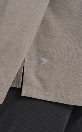 Men's Long Sleeve Pima Split-Hem Tee in Nickle