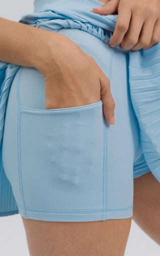 Hardcourt High-Rise Pleated Tennis Skirt - Angel Falls Blue