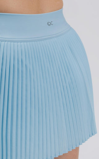 Hardcourt High-Rise Pleated Tennis Skirt - Angel Falls Blue