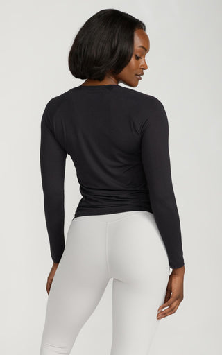 Women's Long Sleeve Lux-Tech Shirt in Black