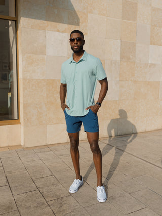 SA Active Button-Up Shirt - Blue Haze
