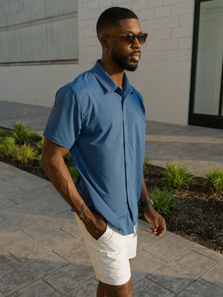 SA Active Button-Up Shirt - True Navy