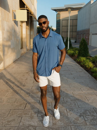 SA Active Button-Up Shirt - True Navy