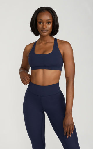 Elan Sports Bra in Navy