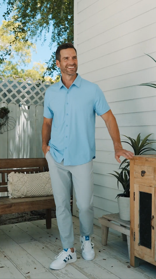 SA Active Button-Up Shirt - Serenity