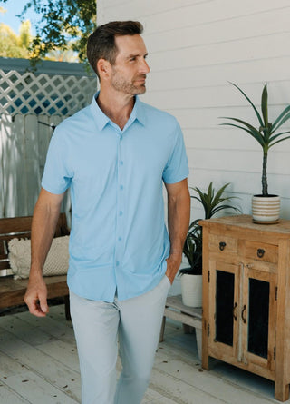 SA Active Button-Up Shirt - Serenity