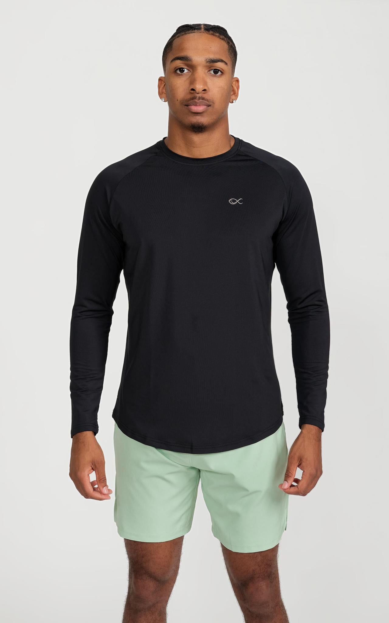 Long Sleeve Performance Cooling Shirt UPF 50 in Black S