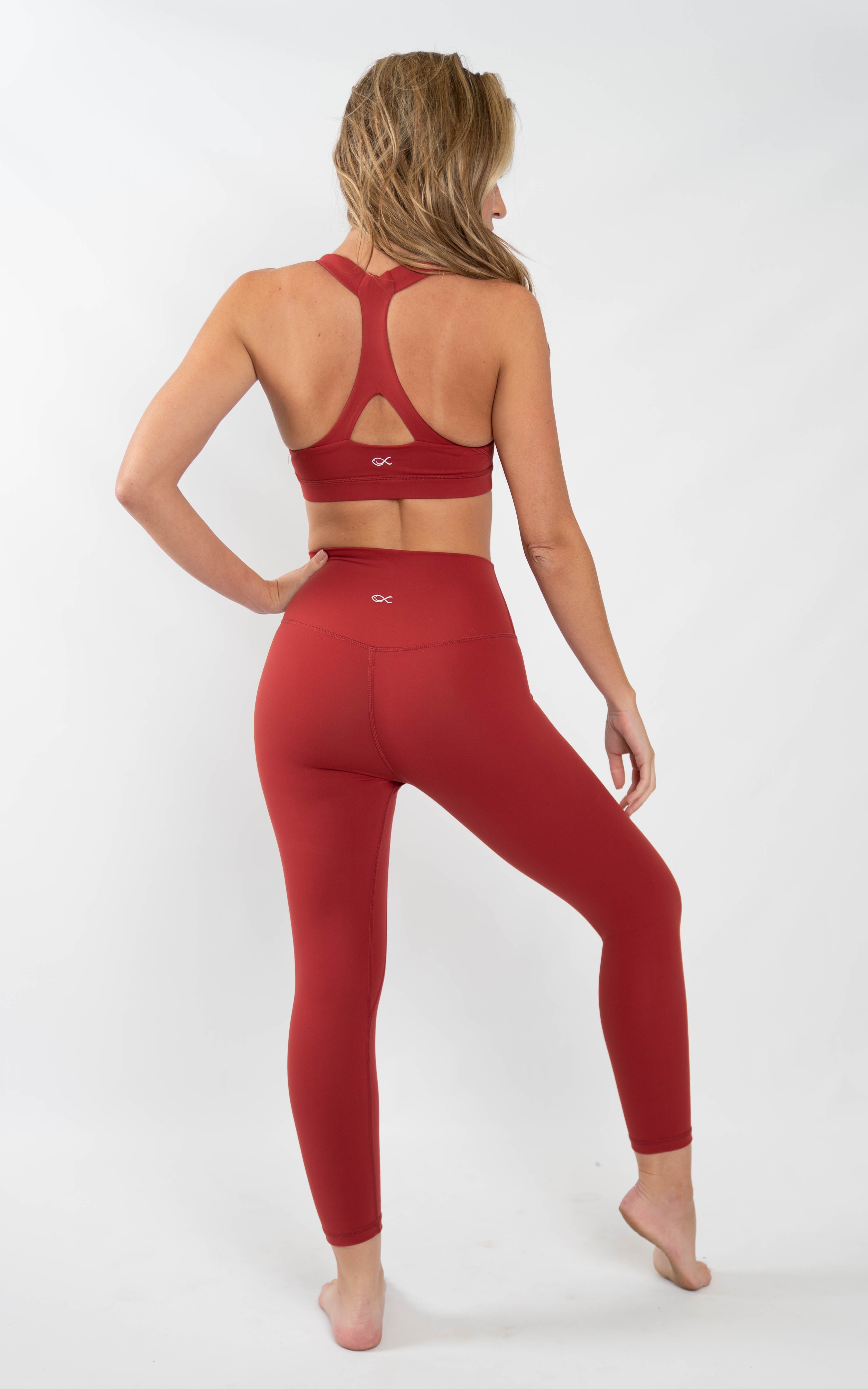 Bliss Leggings in Red Dahlia - Southern Athletica