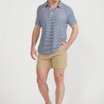 Men's Cooling Performance Golf Polo Shirt Navy Stripes