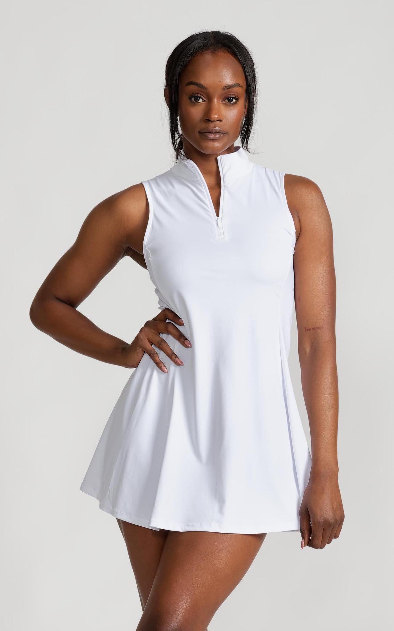 All Day Performance Dress in White 8 All Day Performance Dress in White 8