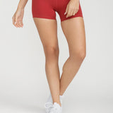 Bliss Biker Short 4" With Pockets in Red Dahlia