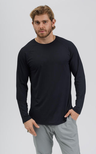 Men's Long Sleeve Lux-Tech Shirt in Black