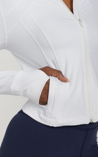 SA Cropped Contour Jacket in White