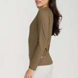 Women's Long Sleeve Lux-Tech Shirt in Military Olive