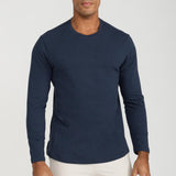 Men's Long Sleeve Pima Split-Hem Tee in Navy