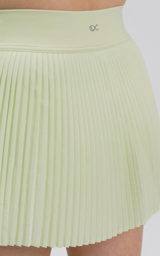 Hardcourt High-Rise Pleated Tennis Skirt - Reed Green