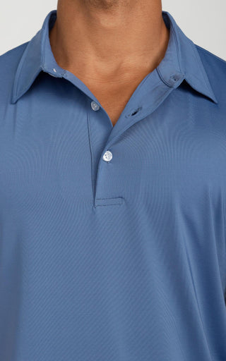 Men's Cooling Performance Golf Polo Shirt Blue