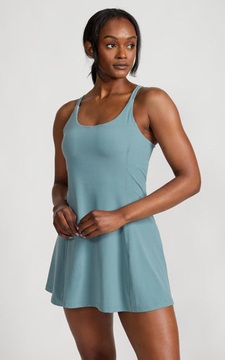 On The Go Dress in Lake Green