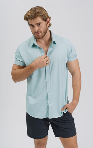 SA Active Button-Up Shirt - Blue Haze