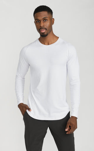 Men's Long Sleeve Lux-Tech Shirt in White