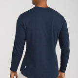 Men's Long Sleeve Pima Split-Hem Tee in Navy