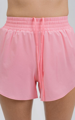 Break Your Pace High-Rise Running Short 3" in Flamingo Pink