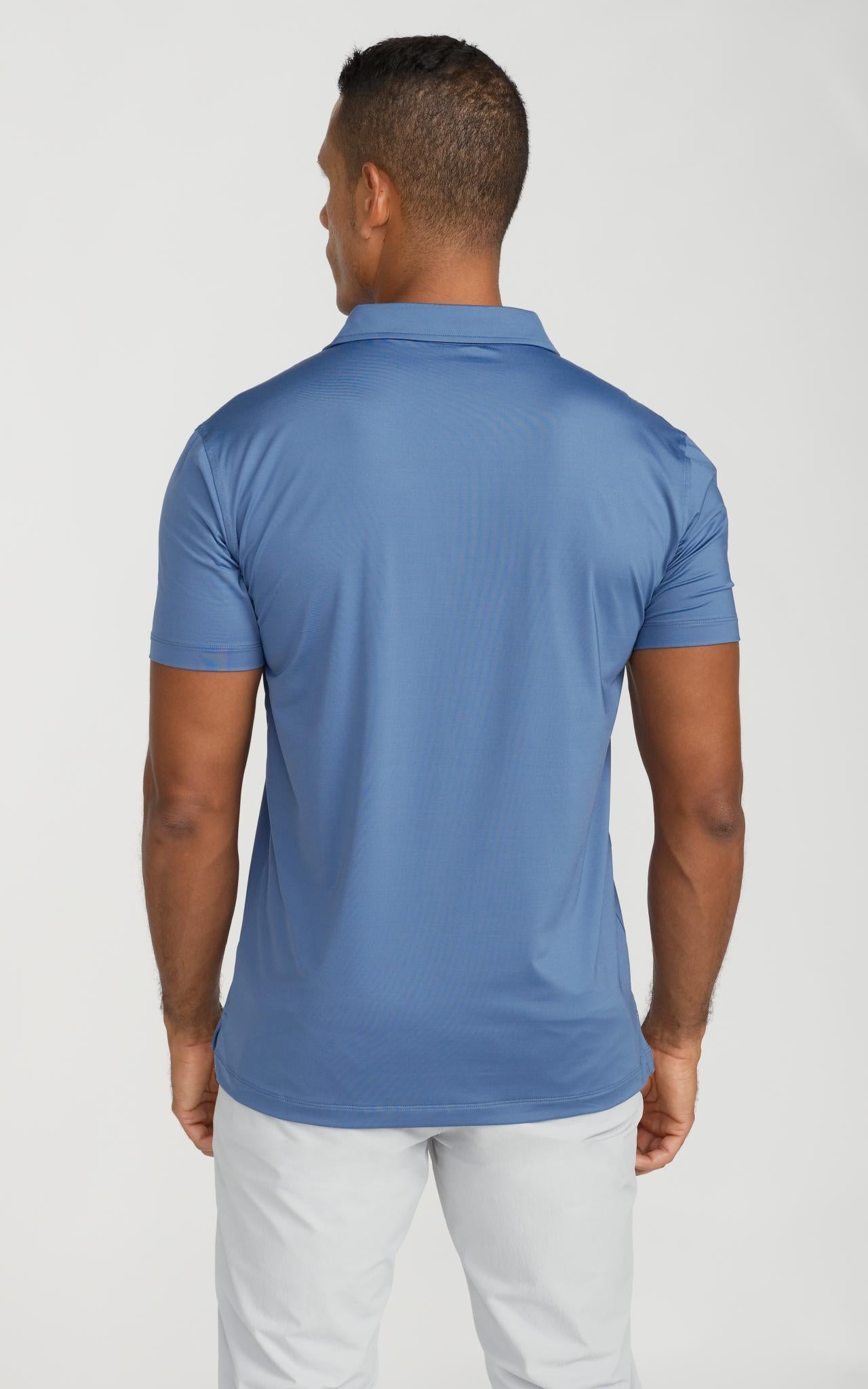 Men's Cooling Performance Golf Polo Shirt Blue