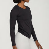 Women's Long Sleeve Lux-Tech Shirt in Black