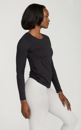 Women's Long Sleeve Lux-Tech Shirt in Black