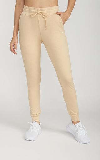 Premium High-Rise Jogger 29" in Almond Buff