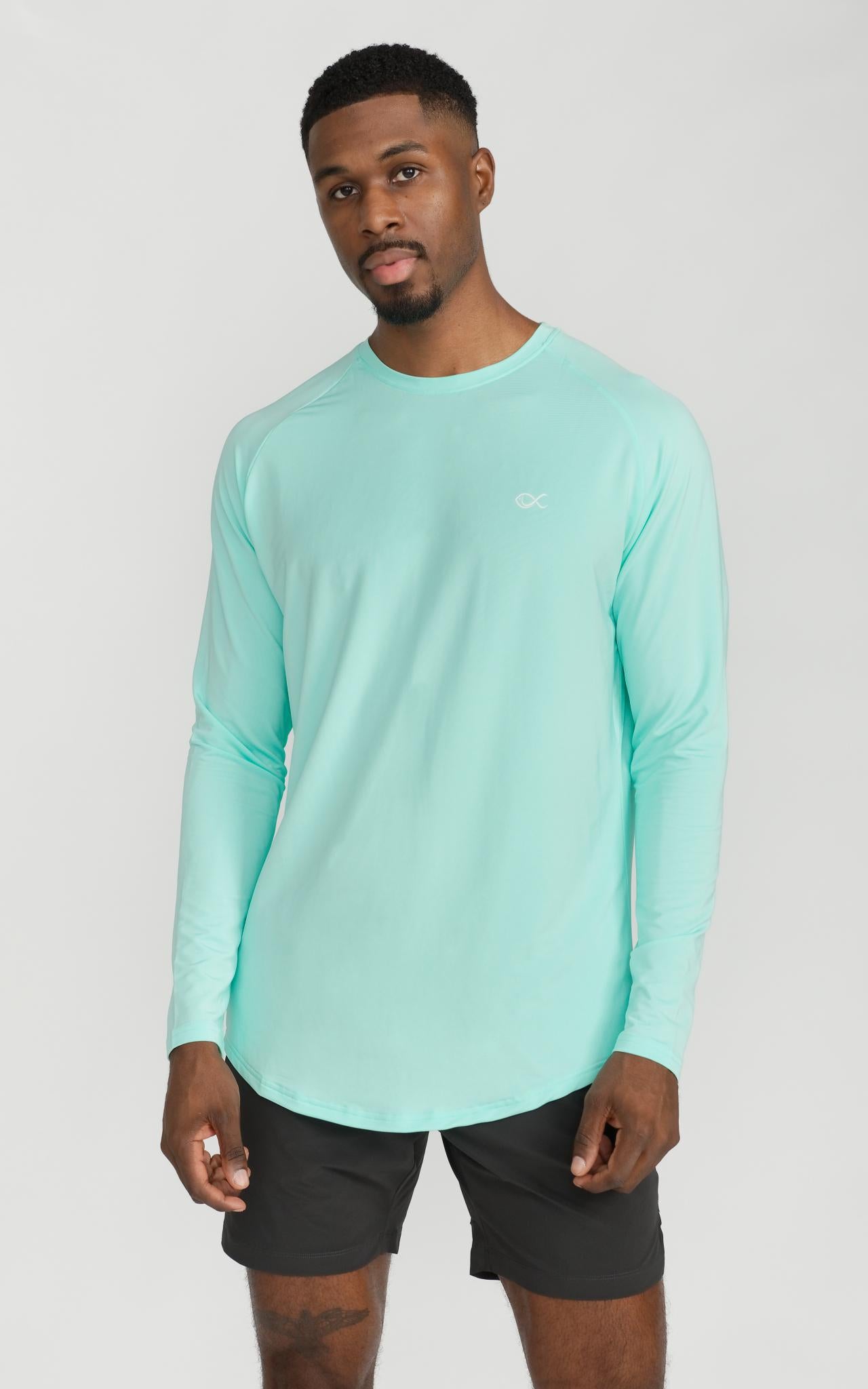 Long Sleeve Performance Cooling Shirt UPF 50 in Beach Glass 2XL Long Sleeve Performance Cooling Shirt UPF 50 in Beach Glass 2XL