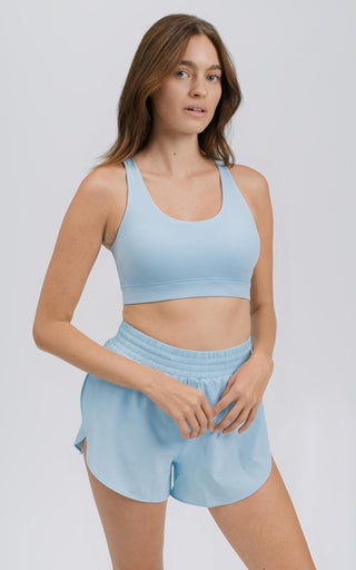 Beyond V2 Sports Bra in Angel Falls Blue