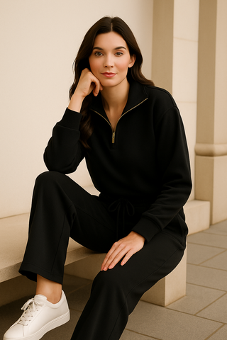 Marlow Wide-Leg Jogger - Black