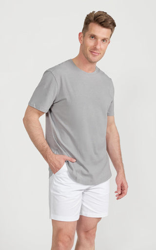 Men's Pima Split-Hem Tee in Sleet