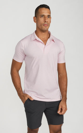 Men's Cooling Performance Golf Polo Shirt Pink