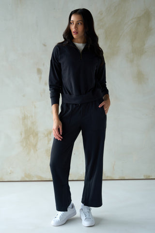 Marlow Wide-Leg Jogger - Black