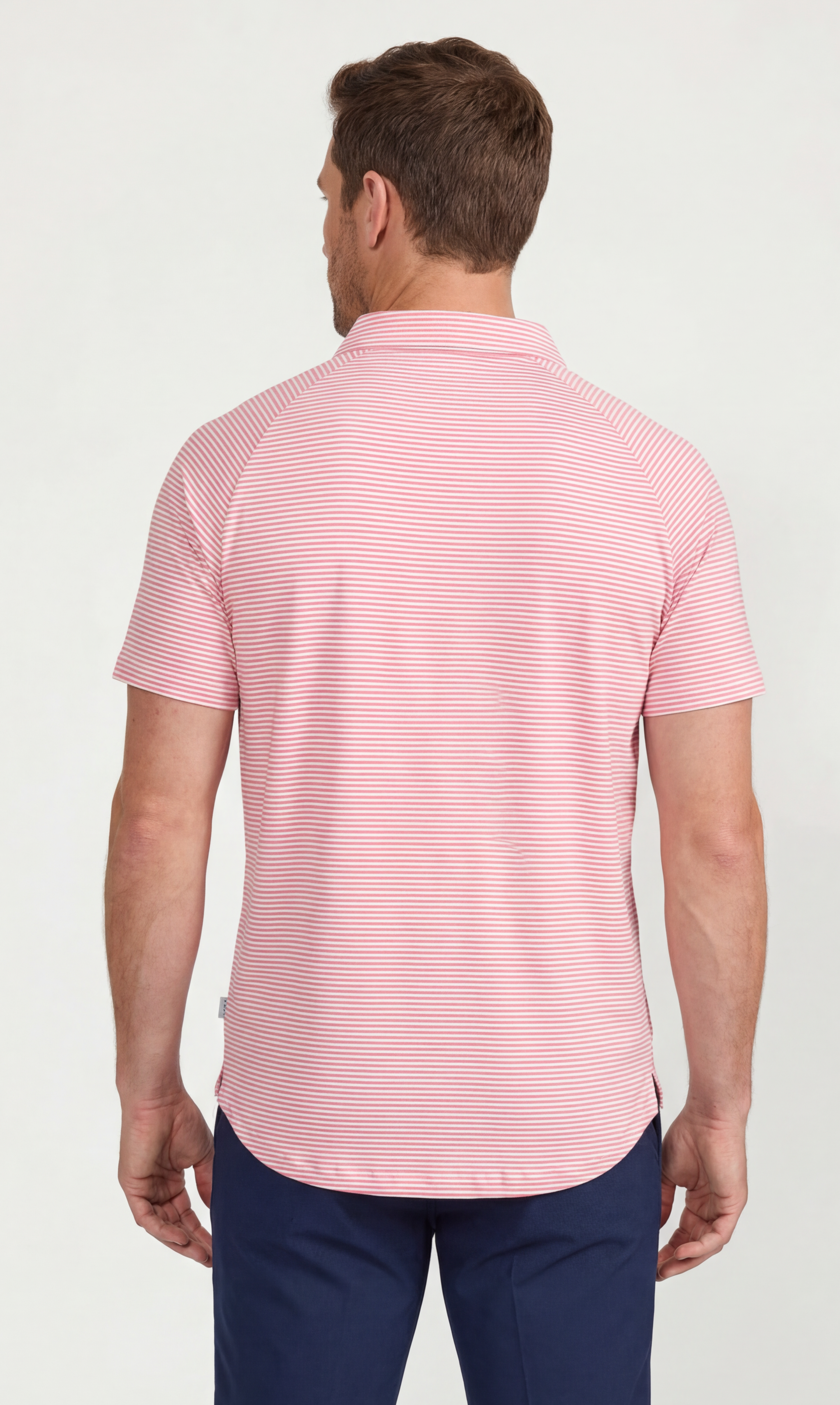 Men's Cool-Tech Performance Golf Polo Shirt - Orange Stripes