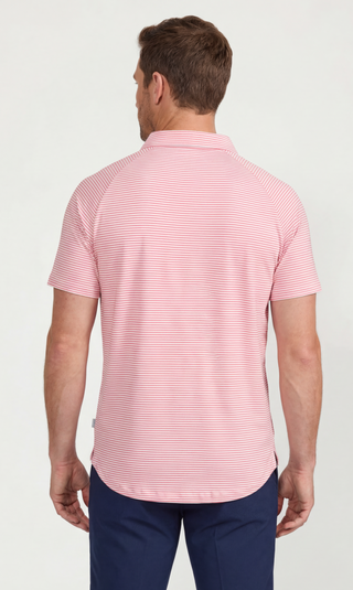 Raglan Cool-Tech Polo - Shell Pink Stripes
