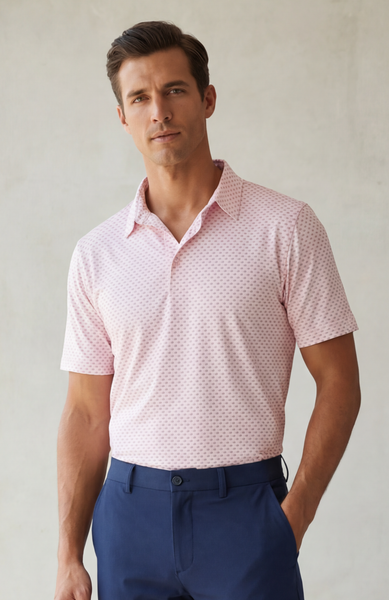 Men's Cool-Tech Performance Golf Polo Shirt - Pink SA – Southern