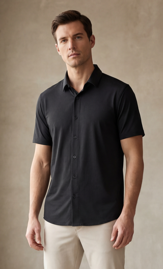 SA Active Button-Up Shirt - Black
