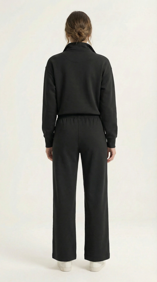 Marlow Wide-Leg Jogger - Black