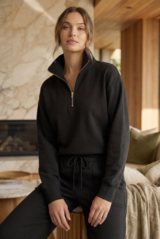 Marlow Half-Zip Jacket - Black