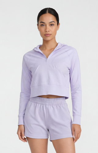Nula Half Zip Hoodie in Purple Heather