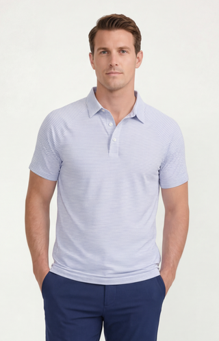 Raglan Cool-Tech Polo - Serenity Stripes