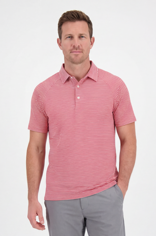 Raglan Cool-Tech Polo - Crimson Stripes