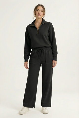 Marlow Wide-Leg Jogger - Black