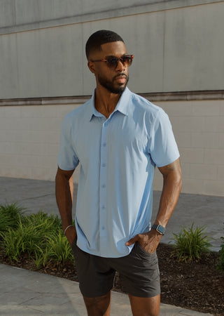 SA Active Button-Up Shirt - Serenity