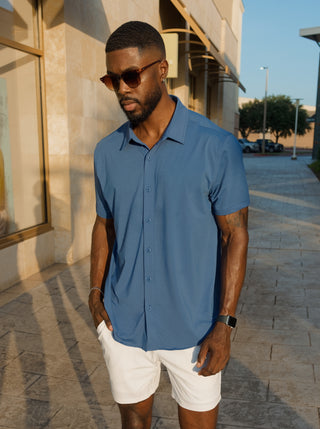 SA Active Button-Up Shirt - True Navy