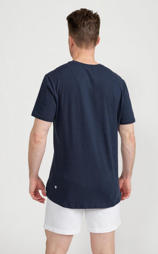 Men's Pima Split-Hem Tee in Navy