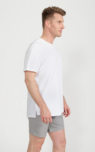 Men's Pima Split-Hem Tee in White